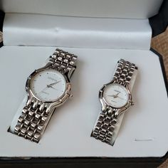 His And Hers Brand New Matching Watches. They Have Adjustable Bands. In Great Condition, Never Worn. The Ladies Watch Needs A New Battery, But Works Great. Matching Watches For Couples, Matching Jewelry For Couples, Pandora Bracelet Charms Ideas, Matching Watches, Silver Watches, Couple Watch, Bracelet Charms, Pandora Bracelet Charms, Matching Jewelry