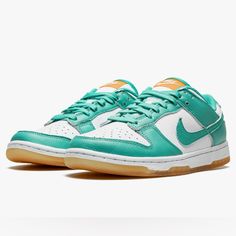 Brand New, No Box Care Instructions Machine Wash Sole Material Rubber Outer Material Nike Materials Closure Type Lace-Up About This Item Nike Dunk Low Women Color: White/Washed Teal-Kumquat Nike Dunk Low Women, Dunk Low Women, Low Dunks, Nike Dunk Low, Dunk Low, Nike Dunk, Nike Dunks, Woman Colour, White Wash