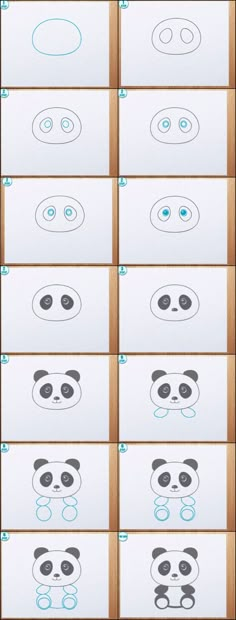 how to draw panda faces step by step