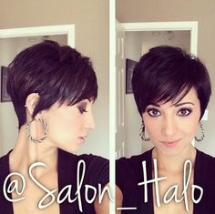 Textured Pixie Cut with Bangs for medium to thick hair Curly Pixie Haircuts, Textured Pixie Cut, Funky Hair, Woman Hairstyles, Pixie Cut With Bangs, Trendy Short Haircuts