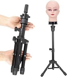 MINI Wig Stand Tripod, 25 Inch Adjustable Mannequin Head Stand, Wig Head Stand for Training Heads And Canvas Block Head (Mannequin Head Not Included) Wig Head Stand, Head Mannequin, Block Head