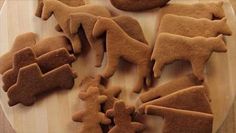 several cookies shaped like animals on a plate