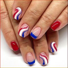 #nails #summernails #prettynails #nailart #naildesign #pinknails #acrylicnails #longnails #frenchtips #frenchnails #chromenails #chrome Girly 4th Of July Nails, French With Color Nails, 4yh Of July Nails, Easy Patriotic Nails, Square 4th Of July Nails, Fourth Of July Nails Square, Fourth Nails, Nails Patriotic