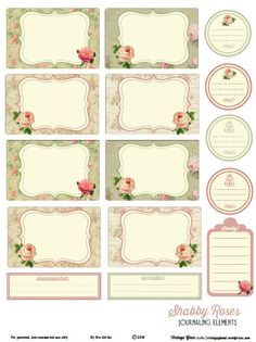 a set of labels with roses on them