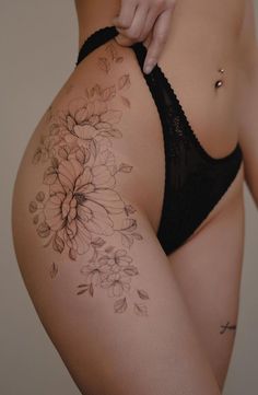 best hip tattoos for girls Inkmaster Tattoos, Side Thigh Tattoos Women, Flower Thigh Tattoos