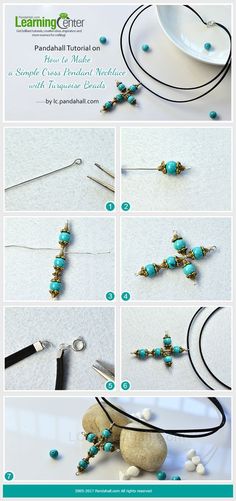 instructions to make beaded cross necklaces