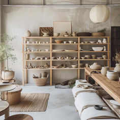 38 Elegant Ceramic Workspaces: Infused with the Tranquility of Minimalist Design Studio Shed, Studio Spaces, Pottery Workshop, Ceramic Workshop, Home Workshop, Restaurant Interior Design, Ceramic Studio