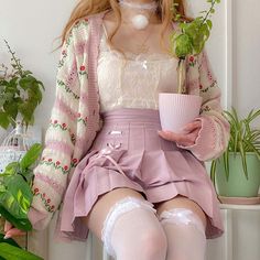 Aphrodite Aesthetic Outfit, Mickey Hart, Pastel Outfit, Giveaway Time, Jacket Sweater, Floral Knit, Alternative Outfits