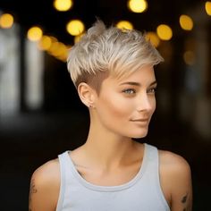 74 Cute Pixie Haircuts Trending for 2023 Cool Short Hairstyles, Super Short Hair, Short Grey Hair, Hairdos For Short Hair, Very Short Hair, Short Pixie Haircuts, Haircut For Thick Hair