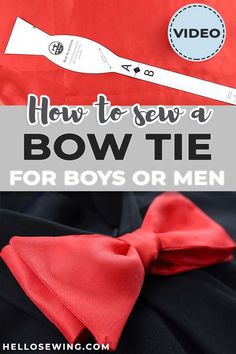 Bowtie Pattern Sewing, Sew A Bow Tie, How To Make A Bowtie, How To Sew A Bow Tie