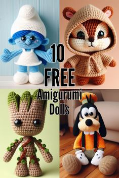 crocheted amigurmi dolls are featured in the article 10 free amigurmi doll patterns