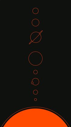 an orange and black background with circles