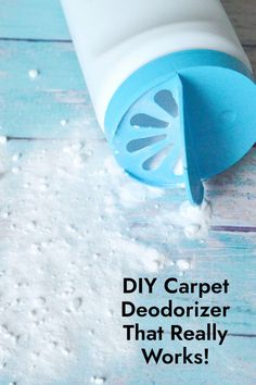 diy carpet deodorizer that really works on wood floors with text overlay reading diy carpet deodorizer that really works