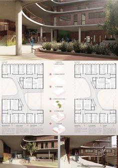 an architectural drawing shows the different sections of a building