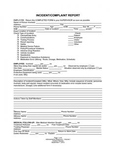 the incident report form is shown in this file, and contains information for each person