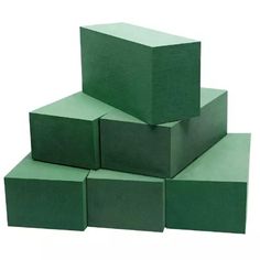 green foam blocks stacked on top of each other