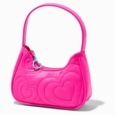 Pretty hearts will never go out of style! This bright pink shoulder bag features a cute quilted heart design and an attached heart-shaped keyring. The roomy zippered compartment will keep all your essentials secure and close at hand.Claire's Club is our unique collection specifically designed for our younger customers. Carefully constructed to be safe for toddlers & young children, these accessories are recommended for ages 3-6.Shoulder Bag by Claire's Club7W x 4H x 2D in.17.78W x 10.16H x 5.08D cm.Closure: ZipperMaterial: NylonSuitable for ages 3-6 - Claire's Club Pink Quilted Hearts Shoulder Bag Quilted Hearts, Pretty Hearts, Pink Shoulder Bag, Fashionable Jewelry, Global Brands, Lunch Bag, Heart Design, Out Of Style, Bright Pink