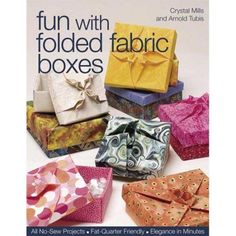 an advertisement for folded fabric boxes on the front cover of a magazine with different patterns and colors