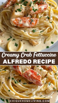 creamy crab fettuccine alfredo recipe with shrimp