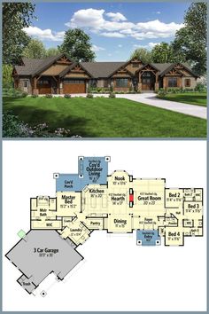 Escape to tranquility in this stunning 4-bedroom single-story mountain ranch. Featuring a luxurious master suite oasis, this floor plan offers the perfect blend of comfort and natural beauty. Ideal for mountain living, with spacious rooms and seamless indoor-outdoor flow.