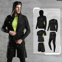 Have a look at some of our favourite picks for men’s gym clothes and build a workout wardrobe that will last. Our Men's Tracksuit helps to reduce muscle fatigue and soreness while exercising. We are featuring exquisite stitching that makes the suit durable and prevents unraveling. This men's clothing will provide optimal articulation and muscle support to help you feel your best and perform at your best every day! It is suitable for your various activities, such as running, cycling, football, ba Gym Tracksuit, Suit Clothes, Men Tracksuit, Tracksuit Men, Workout Tights, Plus Size Workout, Mens Compression, Track Suit Men, Sports Suit