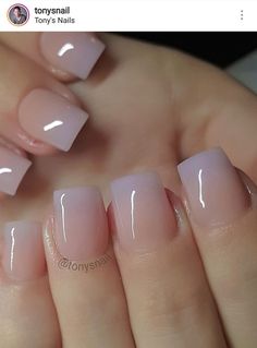 nude to lavender glossy ombre - I'm liking this. I might have to try Acrylic Nails Natural, Nail Boutique, Nail Paints, Natural Acrylic Nails, French Pedicure, Nagellack Trends, Uñas Acrilicas, Neutral Nails