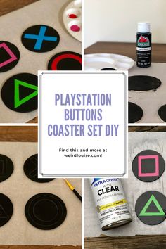 the instructions to make this diy play station for children with buttons and other crafting supplies