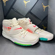 Nike Kyrie 6 N7 Men's Basketball Shoes Size: 18 Color: Light Cream Multi Color Sku: Cw1785-200 100% Authentic Brand New Without Box. Original Unworn Condition. Please See My Closest For Other Brand New Nike Shoes In Sizes 17, 17.5 And 18. Listings Updated Regularly! Nike Basketball Shoes With Cushioned Footbed And Round Toe, Cream Basketball Shoes With Rubber Sole, Casual Basketball Shoes With Removable Insole, Synthetic Basketball Shoes With Removable Insole, Cream Lace-up Basketball Shoes, Lace-up Basketball Shoes With Removable Insole, Nike Slip-on Sneakers Fade-resistant, White High-top Running Shoes With Removable Insole, High-top Basketball Shoes With Removable Insole