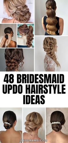 Pin this for 48 breathtaking updo inspirations for bridesmaids that will elevate any wedding look. Find the perfect hairstyle to complement your dress and make a statement on the big day. #BridesmaidsHair #WeddingInspiration #UpdoIdeas Bridesmaid Hair Styles