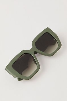 Stay in the shade with these so chic sunnies featured in an oversized design with bold square frames. * Tinted lenses * Wide temples | Bel Air Square Sunglasses by Free People in Green Green Square Frame Sunglasses With Gradient Lenses, Green Square Sunglasses With Tinted Lenses, Green Square Frame Sunglasses For Summer, Chic Rectangular Green Sunglasses, Chic Green Rectangular Sunglasses, Trendy Green Square Frame Sunglasses, Green Square Tinted Sunglasses, Green Sunglasses, Autumn Colours