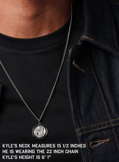 Saint Michael Men's Necklace - Sterling Silver round pendant on sterling silver, rhodium coated curb chain Saint Michael is the patron saint and protector of the Jewish People, Guardian of the Catholic Church and Vatican City. One of the seven Archangels, Saint Michael is, in effect, more than just a Saint. In early Jewish and Christian texts, Michael is established as pre-eminent among the other angels, and is depicted as emerging victorious in direct battle with Satan himself. As intercessor b Silver Medallion Necklace With Curb Chain, Silver Polished Medallion Necklace, Sterling Silver Necklace With Curb Chain And Round Pendant, Silver Jewelry With Curb Chain And Round Pendant, Silver Necklace With Curb Chain And Round Pendant, The Seven Archangels, Seven Archangels, Mens Sterling Silver Necklace, Saint Michael