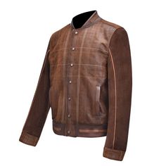 Mens Cuadra Jacket Genuine Leather And Suede Includes Cuadra Dust Bag Fitted Leather Varsity Jacket For Winter, Fitted Leather Varsity Jacket, Fitted Leather Varsity Jacket With Long Sleeves, Classic Leather Varsity Jacket, Classic Brown Varsity Jacket For Fall, Brown Leather Outerwear With Stand Collar, Classic Brown Winter Varsity Jacket, Luxury Brown Suede Outerwear, Fitted Brown Varsity Jacket For Fall