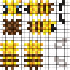 a cross stitch pattern that looks like the face of an animal, with different colors and sizes