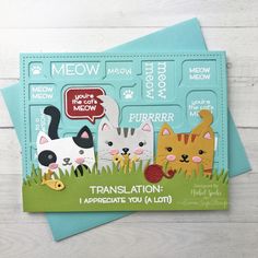 two greeting cards with cats on them