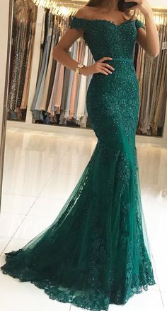 Dark Green Prom Dresses, Dresses For Women Formal, Wedding Dress Black, Mermaid Prom Dresses Lace, Gaun Fashion, Prom Dresses 2019, Lace Prom Dress, Evening Gowns Elegant