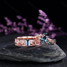 Oval Cut Alexandrite Wedding Band Anniversary Ring Set For Men and Women, His and Hers 2pcs Couple Rings Engagement Ring Metal Type: 925 sterling silver,10k/14k/18k solid gold,Platinum,rose gold,white gold ✦ Her Ring Center stone: Alexandrite  Stone size: 6x8mm oval cut Side stone: emerald ✦ Please feel free to contact me if you have any questions or you are interested in custom order. ✦His Ring Center stone: Alexandrite  Stone cut: Baguette cut Stone size: 3x6mm Band width: 5mm Please feel free to contact me if you have any questions or you are interested in custom order. PRODUCTION TimelesssparkleArt's team consists of passionate, non-commissioned diamond and jewelry experts who prioritize customer needs, going above and beyond to make each experience memorable. ❀If you have special need Couple Rings Engagement, Alexandrite Wedding Band, Anniversary Ring Set, Alexandrite Stone, Platinum Rose Gold, Rings Engagement, Diamond Drops, Ring Metal, Baguette Cut