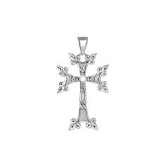 "14k solid white gold Armenian Cross. measures approx 1 1/2\" by 1\". High polish finish." Silver Diamond Cut Cross Jewelry, Silver Cross Jewelry With Diamond Cut, Silver Cross Fine Jewelry, Luxury 14k White Gold Silver Jewelry, White Gold Diamond Jewelry With Shiny Finish, Fine Jewelry In White Gold With Shiny Finish, Silver Platinum Jewelry With Shiny Finish, Silver Platinum Jewelry, Platinum Jewelry With Shiny Silver Finish