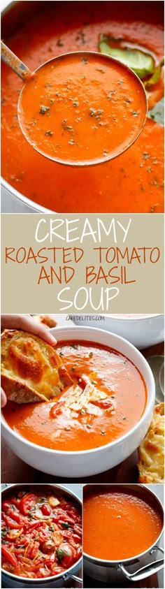 creamy roasted tomato and basil soup is the perfect way to use it for dinner or as an appetizer