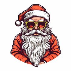 santa claus wearing sunglasses and a hat