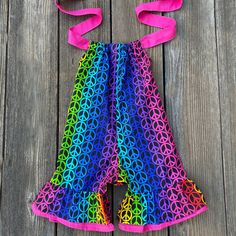 Rainbow Peace Sign Toddler Girl Summer Short Length Romper. Handmade By Lil' Bug Clothing Fitted Multicolor Bubble Romper For Playtime, Playful Fitted Multicolor Bubble Romper, Casual Multicolor Bubble Romper For Playtime, Playful Multicolor Bubble Romper For Playtime, Sunflower Applique, Rainbow Peace Sign, Bug Clothing, Tropical Romper, Rainbow Peace