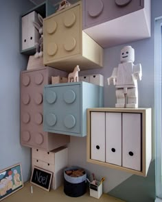 a room filled with lots of legos on top of it's walls and furniture