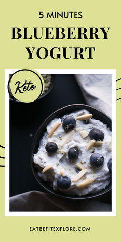 5 Minutes Keto Blueberry Yogurt Blueberry Yogurt Bites, Healthy Diet Smoothies, Keto Blueberry, Blueberry Yogurt, Yogurt Bites, Refreshing Snacks, Yogurt Recipe