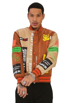 KLEEP Men's Jacket CHLORIS Padded Nylon Bomber Jacket Hot Dogs, Mens Jackets, Screen Printing, Bomber Jacket