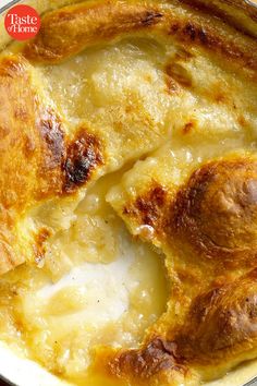 a close up of food in a pan on a table