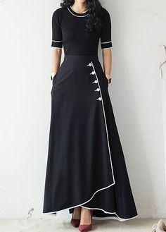 Button Embellished High Waist Piped Skirt, free shipping worldwide, by now. Long Flared Skirt, Skirt Tulle, Embellished Skirt, Embellished Maxi Dress, High Waisted Maxi Skirt, Maxi Skirt Dress, Long Maxi Skirts, Long Black Dress