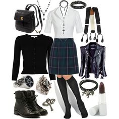 The Craft by stephaniegrace on Polyvore featuring L.K.Bennett, Jil Sander, Balmain, D&G, Falke, Kate Spade, Juicy Couture, Dolce&Gabbana, Anthology and Wolverine The Craft Outfits, Craft Outfit, Craft Outfits, Nancy Downs, The Craft Movie, Witchy Outfits, Real Witches, Witch Fashion, Witchy Fashion