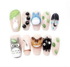 Japan Nails Design, Japan Nail, Uñas Ideas, Disney Acrylic Nails, Nail Aesthetic, Kawaii Nail Art, April Nails, Art Deco Nails, Hippie Nails