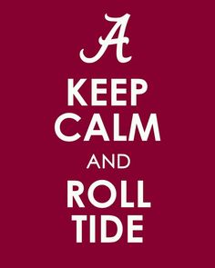 the words keep calm and roll tide in white on a pink background with an image of a