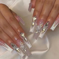 Color Tone: Pink,Fair Nail Shape: Square Shape Nail Length: Long Nail Pattern: Animal,Glitter Nail Finishes: Glossy Nails White French Tip, Nails White French, Fake Nails White, White French Tip, Nails White, Long Acrylic Nails Coffin, Nail Swag