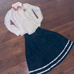 New Danganronpa School Uniform Small Top, Skirt And Tie No Brand Stated Small Tops, Danganronpa, No Brand, White Black, White And Black, Black White, Size Small, Black And White, Skirt